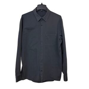 Lululemon Commission Shirt Men’s Large Gray Long Sleeve Button Up Stretch